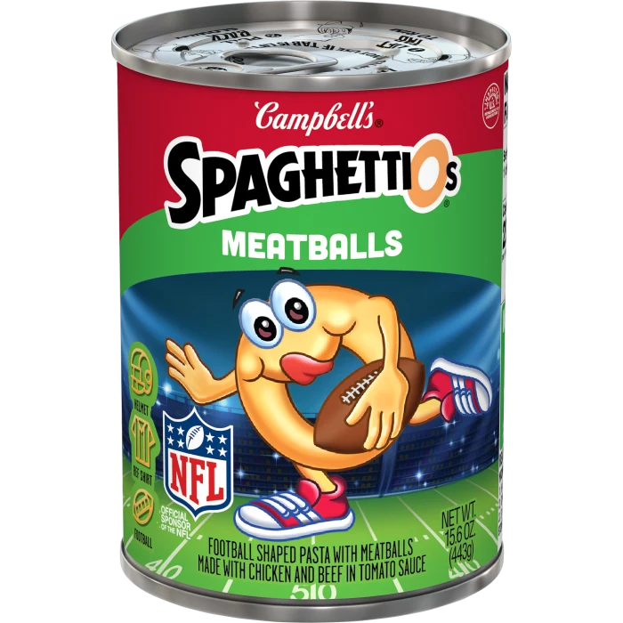 Football Shaped Canned Pasta with Meatballs
